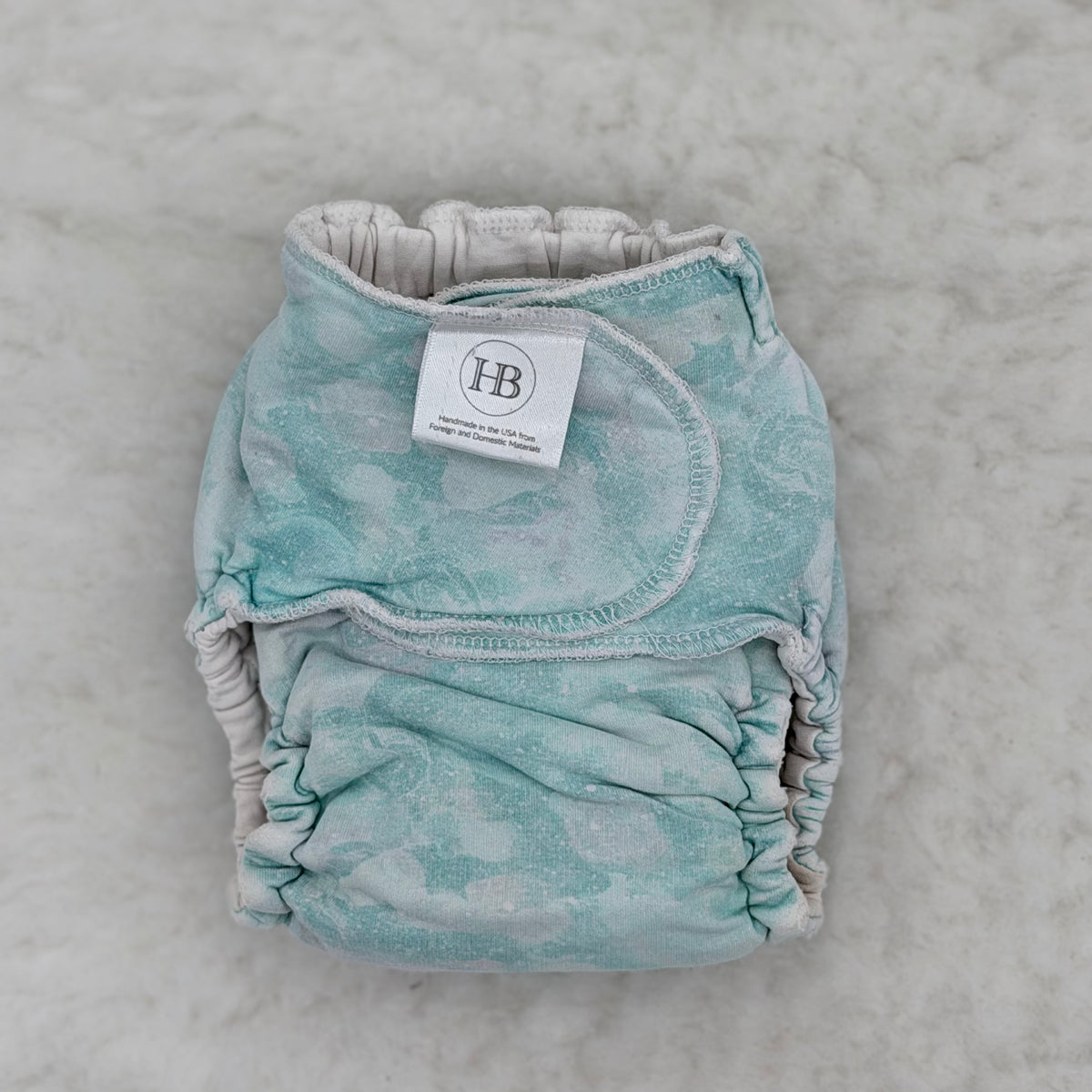 Highland Baby Co Aqua Blue Watercolor Fitted Cloth Diaper
