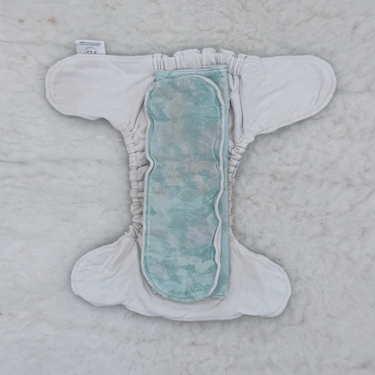 Highland Baby Co Aqua Blue Watercolor Fitted Cloth Diaper