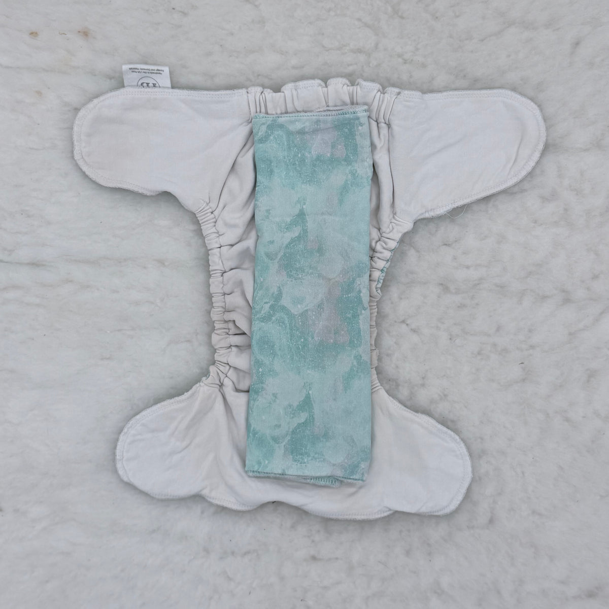 Highland Baby Co Aqua Blue Watercolor Fitted Cloth Diaper