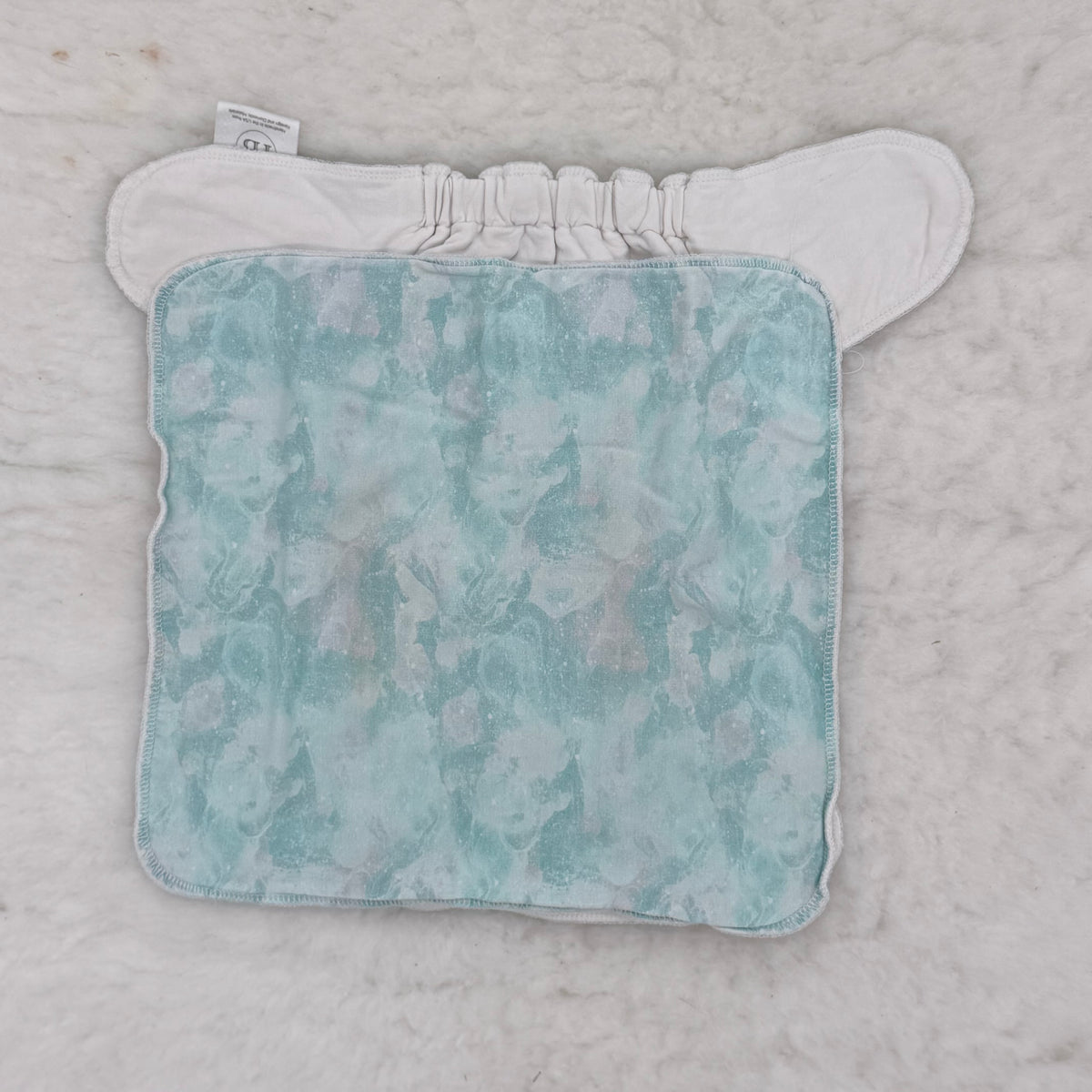 Highland Baby Co Aqua Blue Watercolor Fitted Cloth Diaper