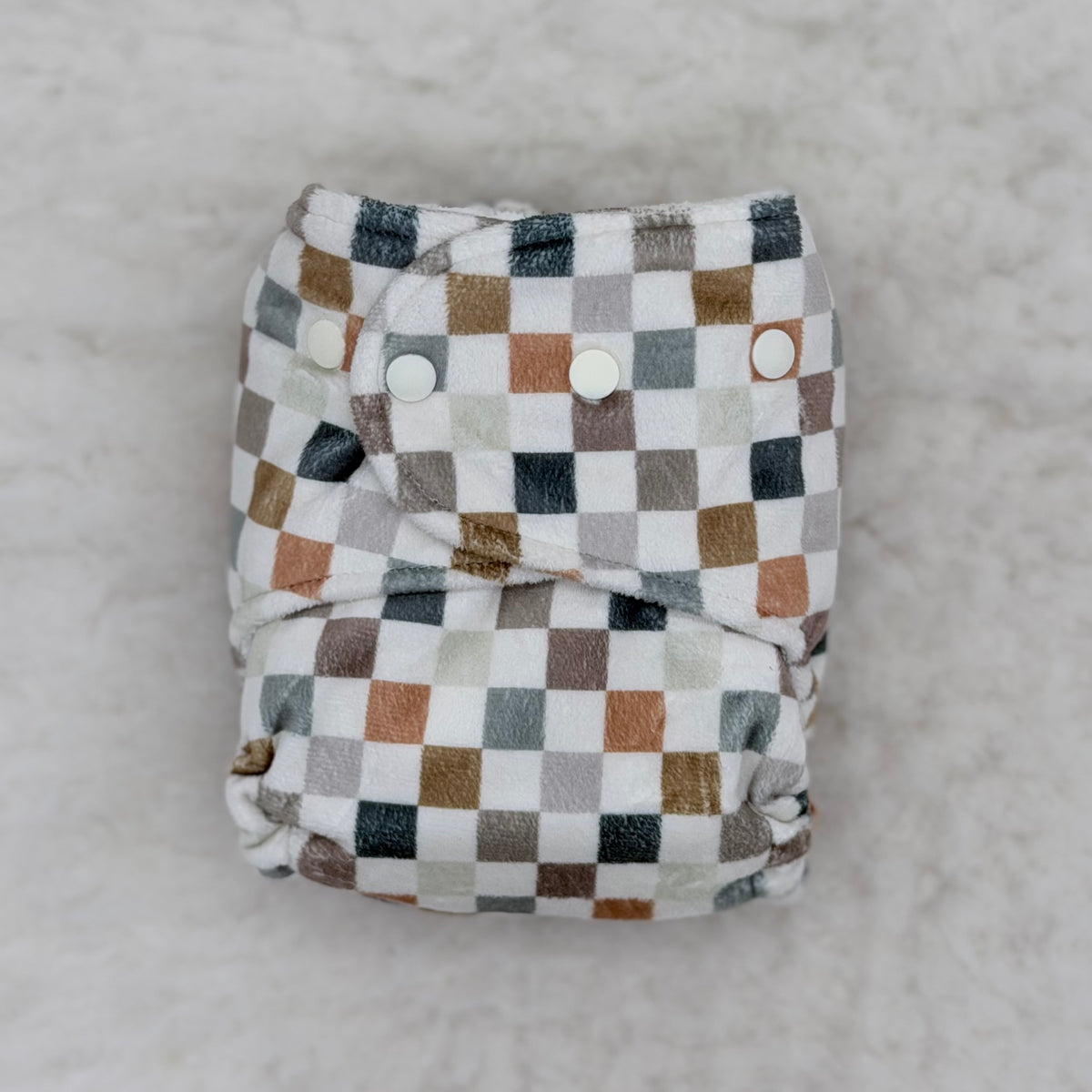 Sew Blessed Bums Checkerboard Plush Fitted Cloth Diaper