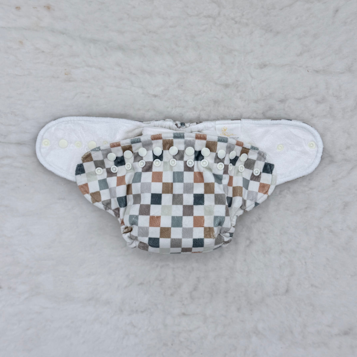 Sew Blessed Bums Checkerboard Plush Fitted Cloth Diaper