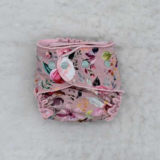 Lilly & Frank Rose Floral Fitted Cloth Diaper