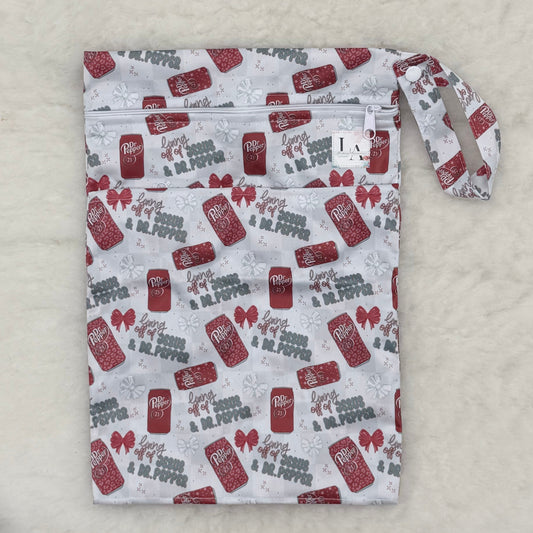 L.A. Cloth & Co Faith and Soda Cans Medium Double-Pocket Wet Bag - Brand New