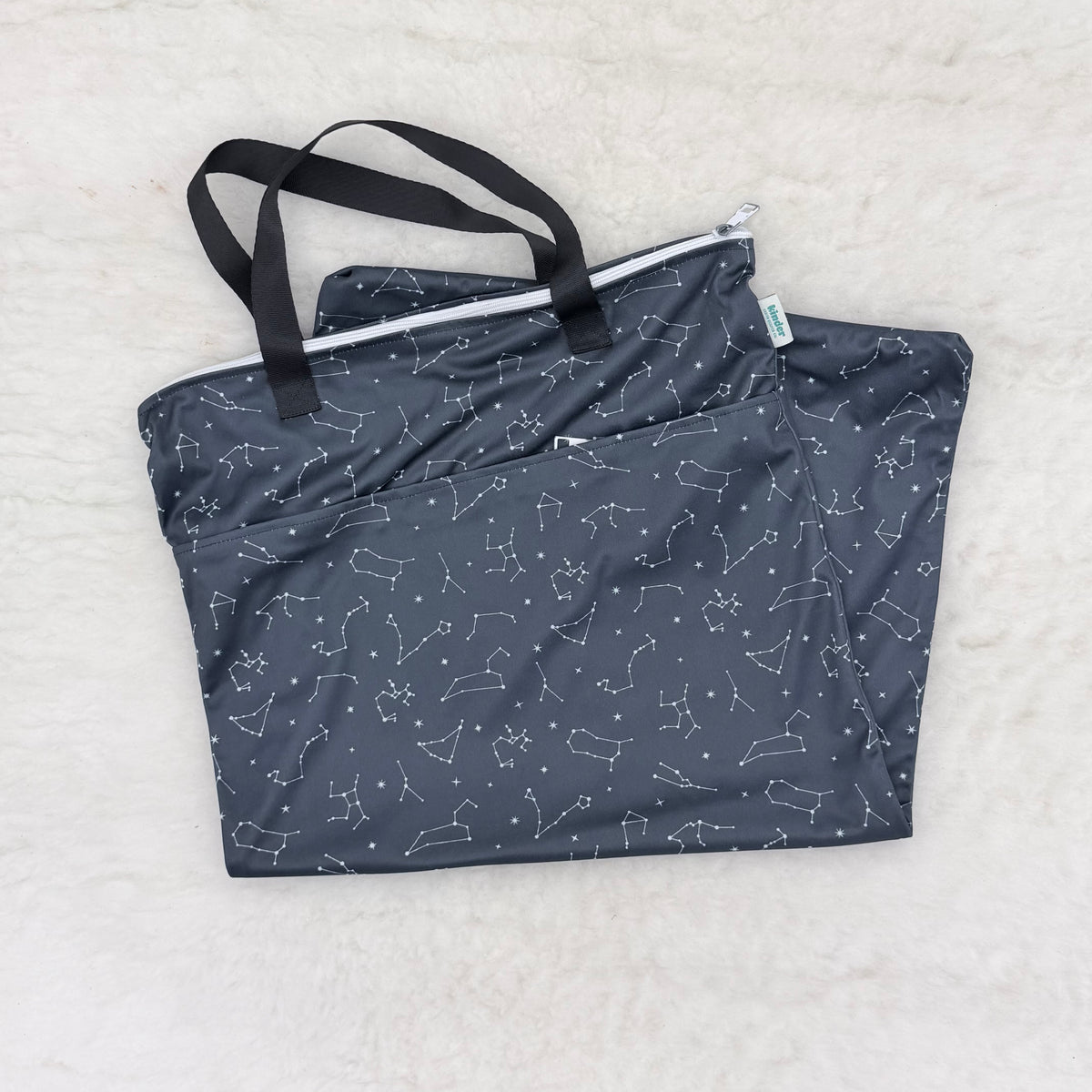 Kinder Black and White Constellations Large Double-Pocket Hanging Wet Bag
