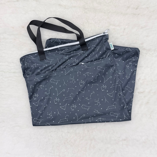 Kinder Black and White Constellations Large Double-Pocket Hanging Wet Bag