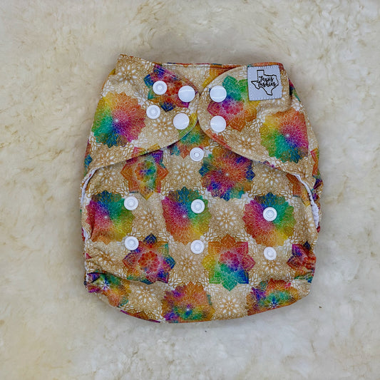 Texas Tushies Rainbow Mandala AWJ Pocket Diaper
