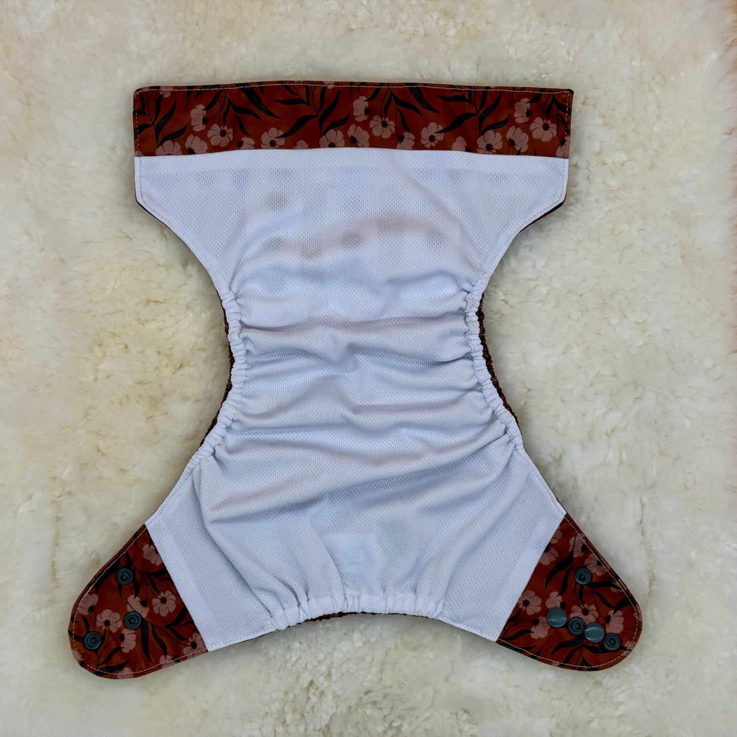 Nora’s Nursery Brown Pink Floral AWJ Pocket Diaper