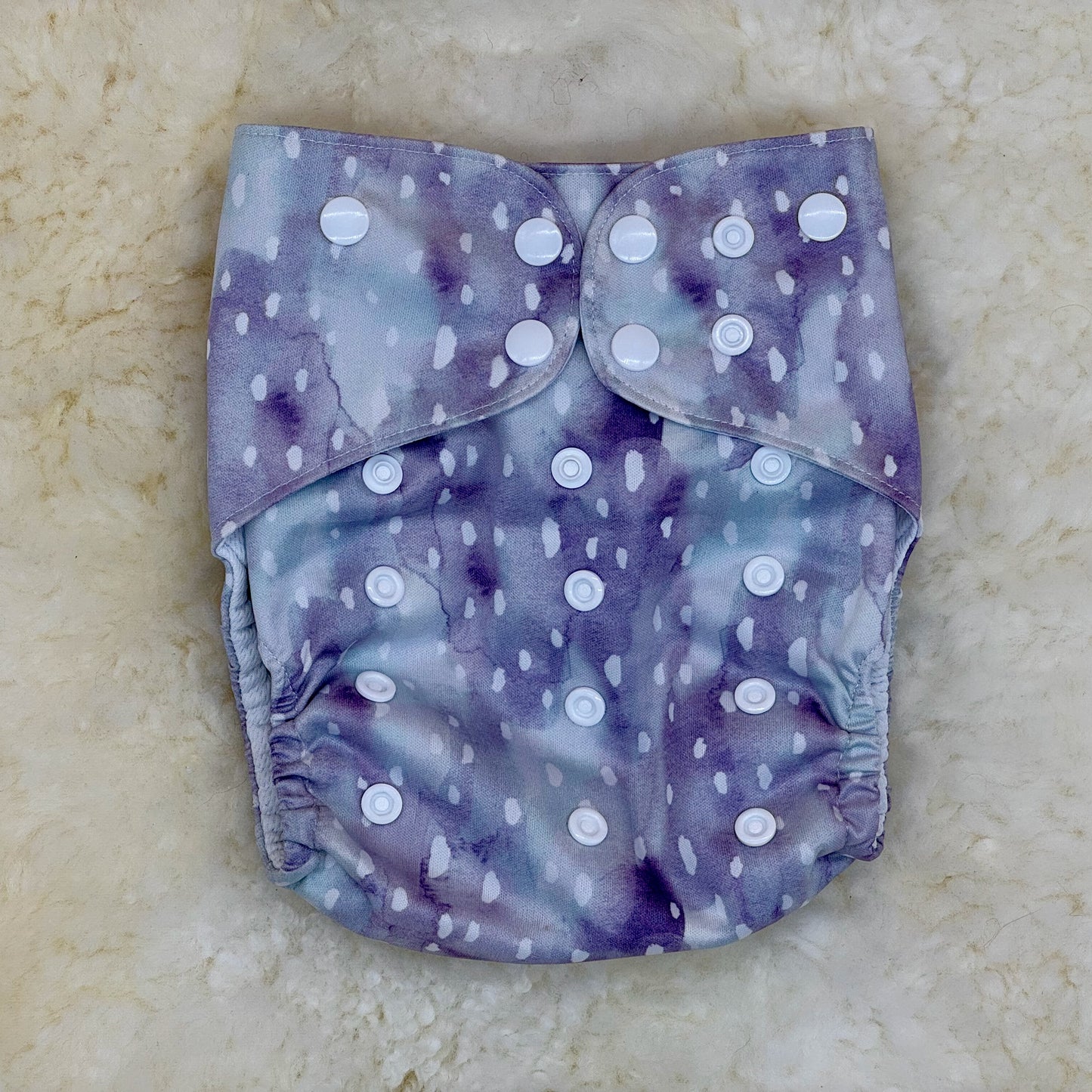 Stout House Purple Watercolor Dots AWJ Pocket Diaper