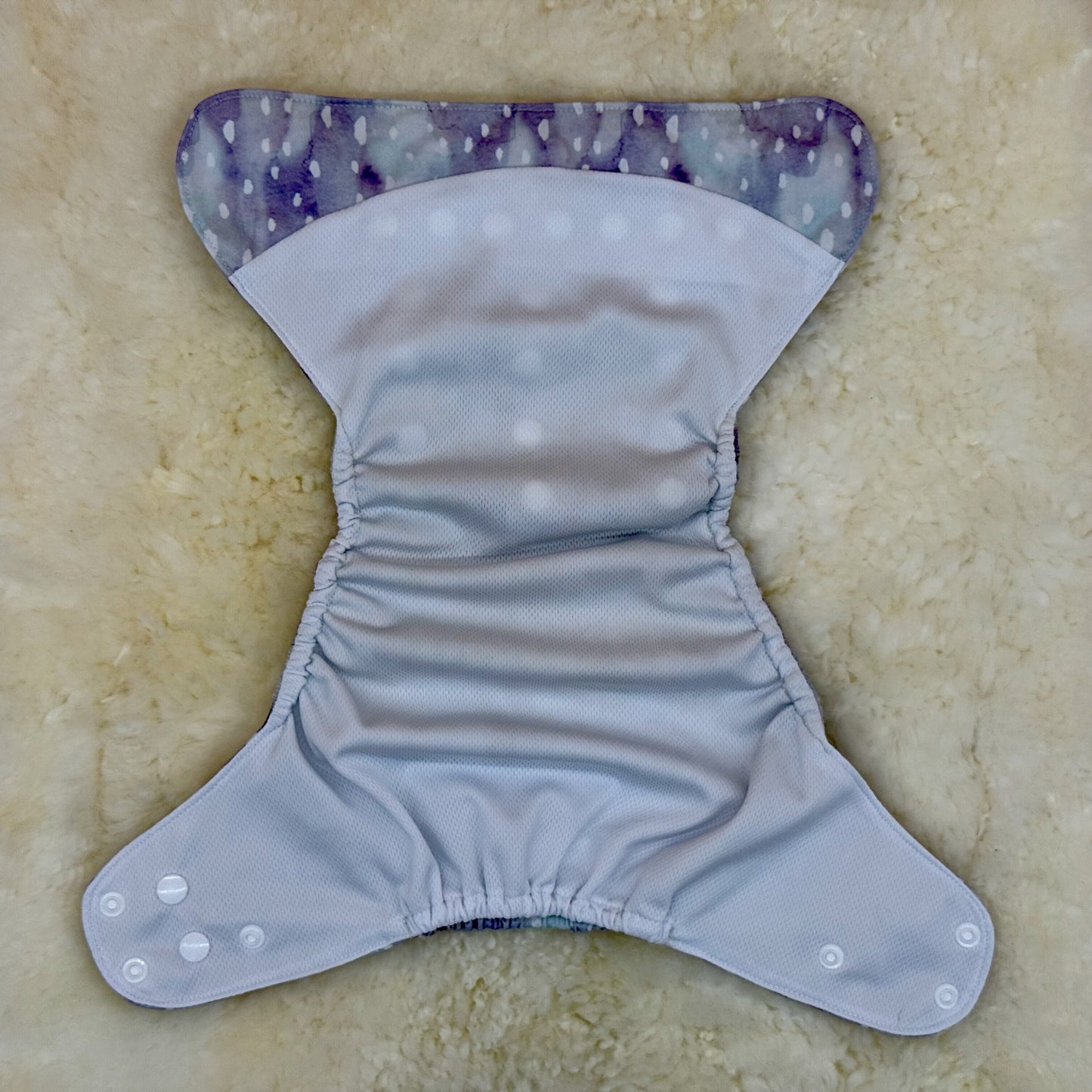 Stout House Purple Watercolor Dots AWJ Pocket Diaper
