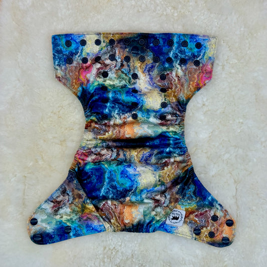 Teddy Tails Watercolor Rainbow AWJ Pocket Diaper - Stained