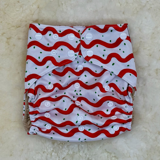Texas Tushies Christmas Tree Cake AWJ Pocket Diaper