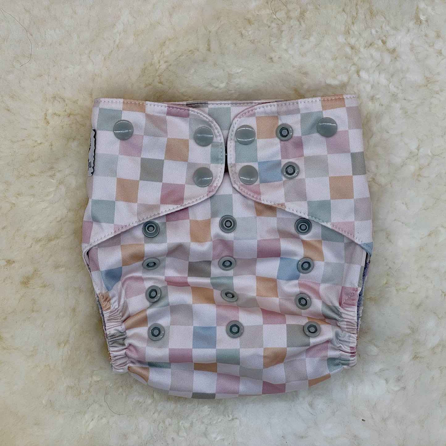Wickham Wild Pastel Checkerboard AWJ Pocket Diaper