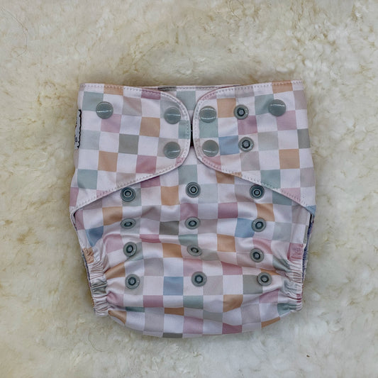 Wickham Wild Pastel Checkerboard AWJ Pocket Diaper