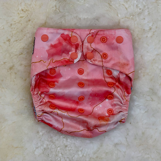 Wickham Wild Red Watercolor AWJ Pocket Diaper