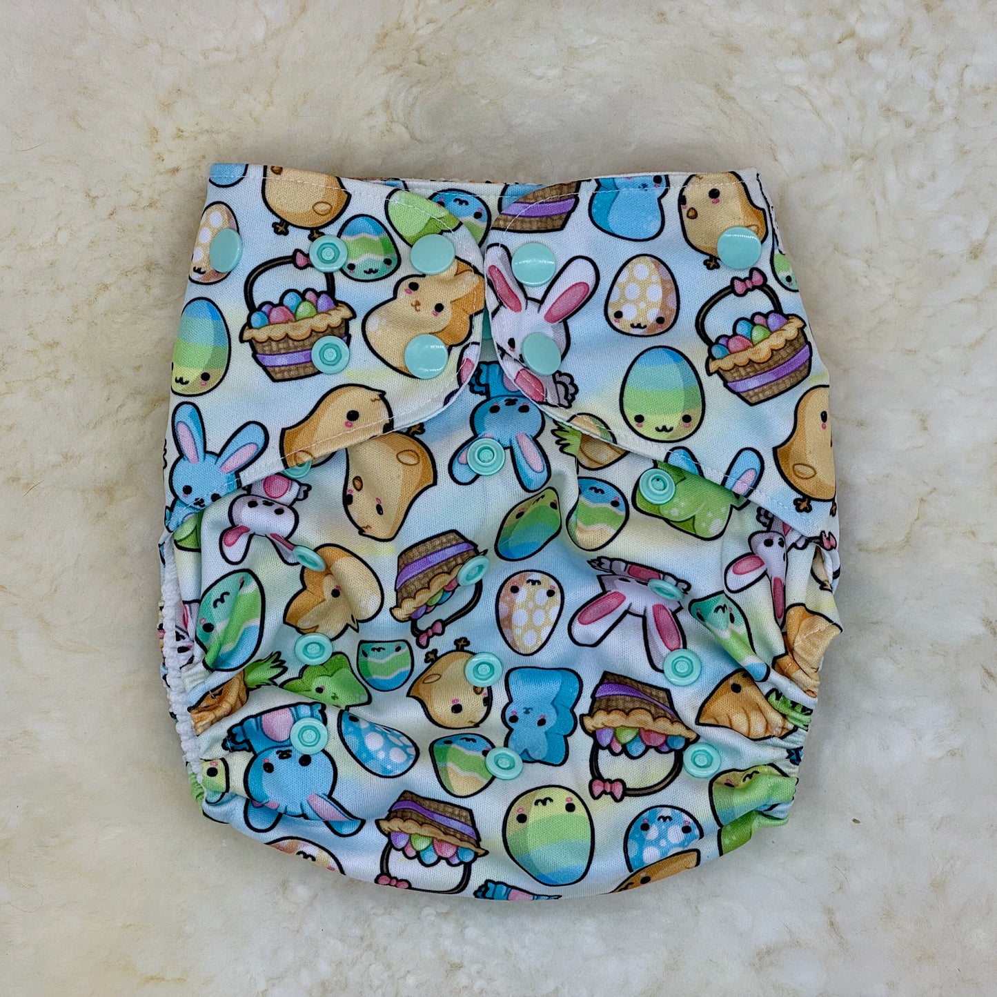 Texas Tushies Easter Marshmallow XL AWJ Pocket Diaper