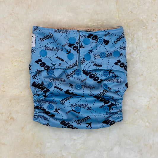 La La Booty Zoom Planes AWJ Pocket Diaper