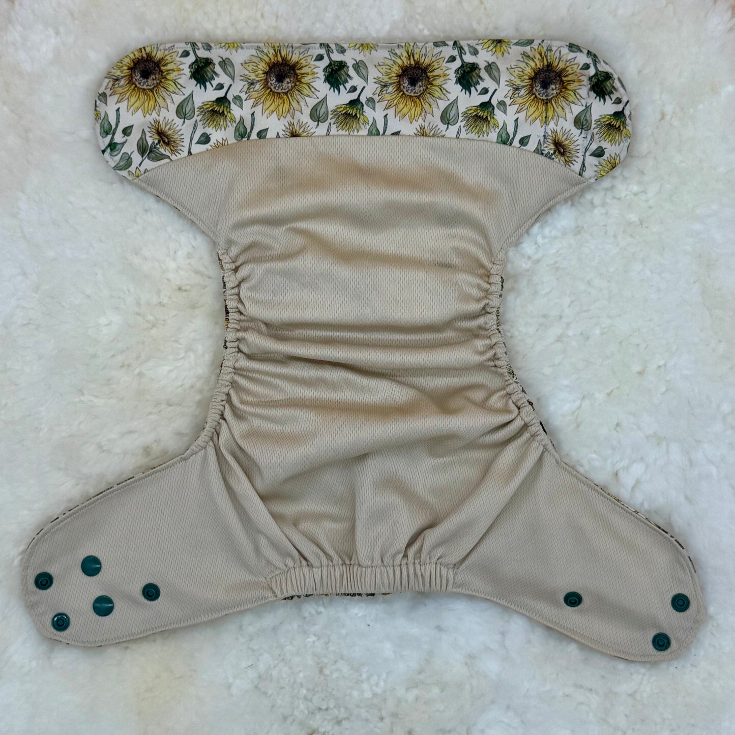 Sully Bums Sunflowers AWJ Pocket Diaper