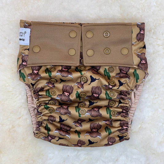 La La Booty Highland Cow XL AWJ Pocket Diaper