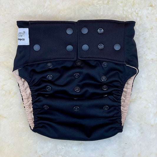 La La Booty Solid Black XL AWJ Pocket Diaper