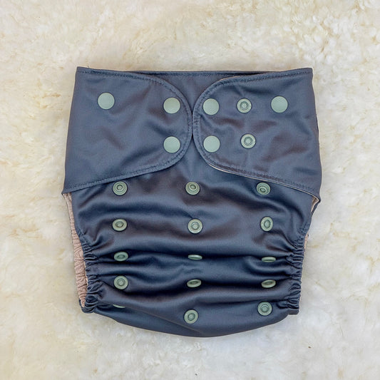 Little Haven Cloth Solid Dark Gray AWJ Pocket Diaper
