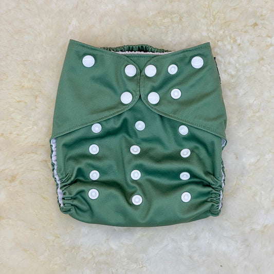 Teddy Tails Solid Soft Green AWJ Pocket Diaper