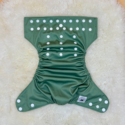 Teddy Tails Solid Soft Green AWJ Pocket Diaper