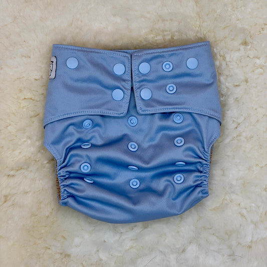 La La Booty Solid Light Blue AWJ Pocket Diaper - Imperfect