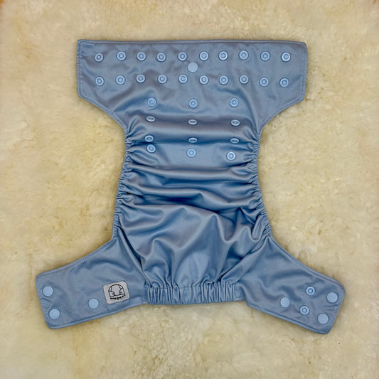 La La Booty Solid Light Blue AWJ Pocket Diaper - Imperfect