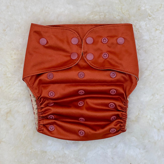 Emerald Cloth Co Solid Burnt Orange AWJ Pocket Diaper