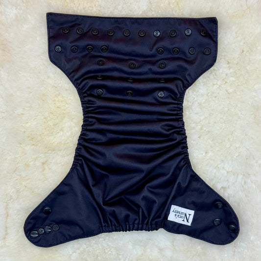 Nora’s Nursery Solid Black AWJ Pocket Diaper