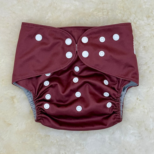 Greyden Diapers Solid Brown Burgundy AWJ Pocket Diaper