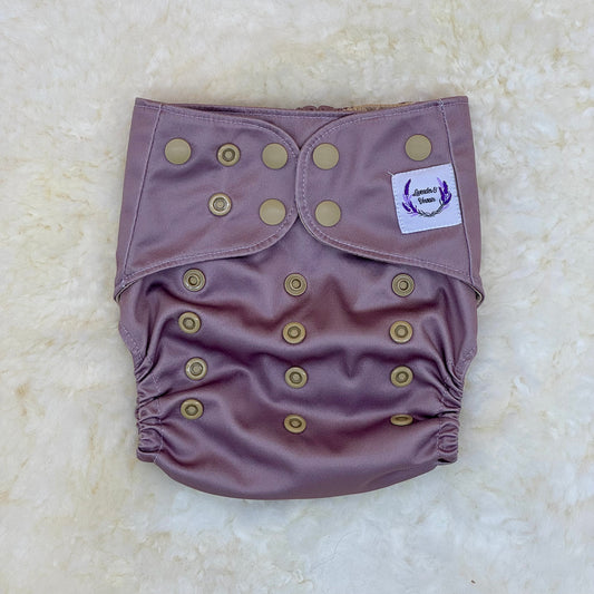 Lavender & Vervain Solid Mauve AWJ Pocket Diaper
