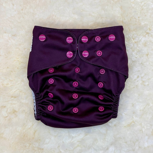 Wickham Wild Solid Dark Wine Color  AWJ Pocket Diaper