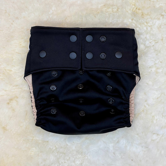 La La Booty Solid Black AWJ Pocket Diaper