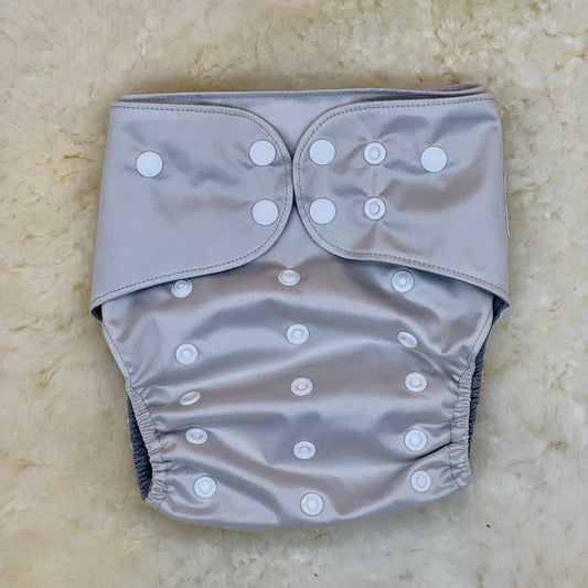 Emerald Cloth Co Solid Light Silver AWJ Pocket Diaper