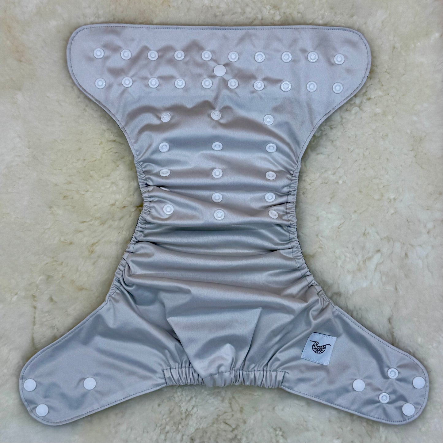 Emerald Cloth Co Solid Light Silver AWJ Pocket Diaper