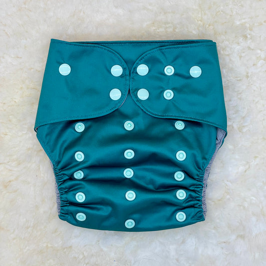 Emerald Cloth Co Solid Teal AWJ Pocket Diaper