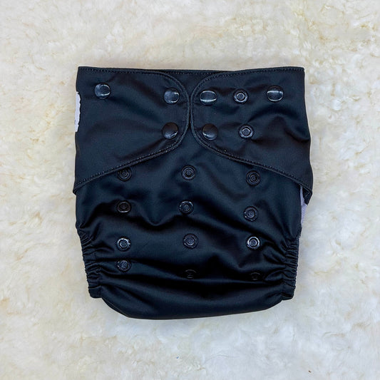 Wickham Wild Solid Black AWJ Pocket Diaper