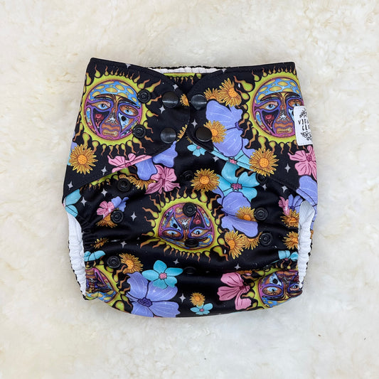 Vida Mia Cloth Sublime Floral Sun Face AWJ Pocket Diaper