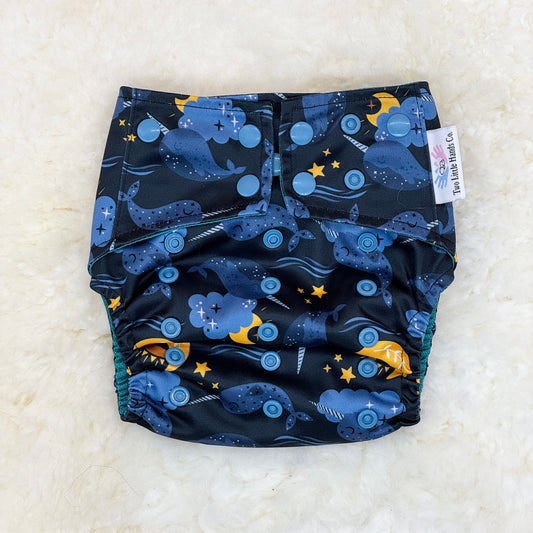 Two Little Hands Co. Narwhal Night Sky AWJ Pocket Diaper