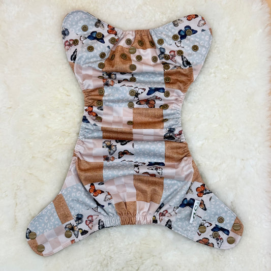 Suga Bums Quilt Look Butterfly AWJ Pocket Diaper