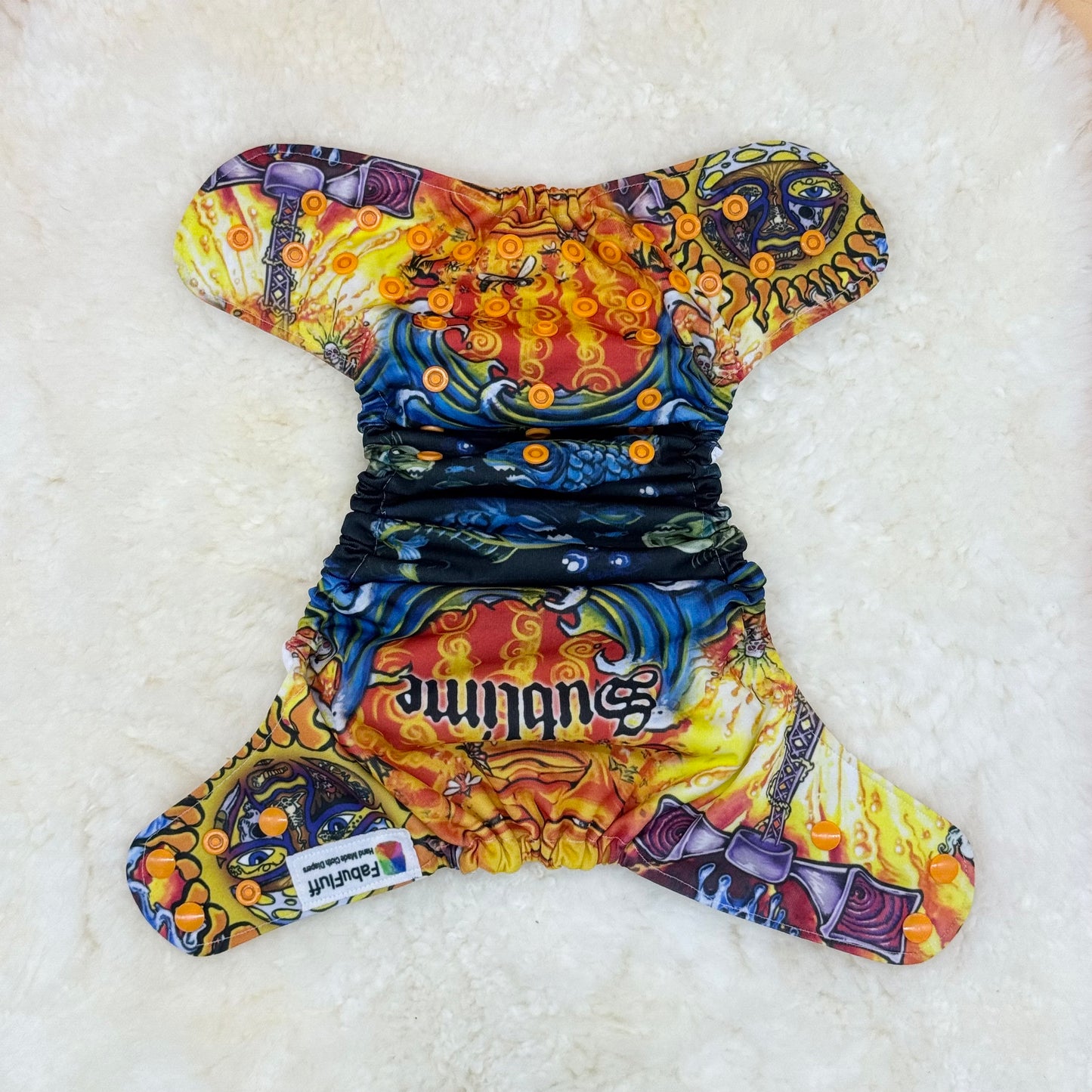FabuFluff Sublime Sun Face AWJ Pocket Diaper