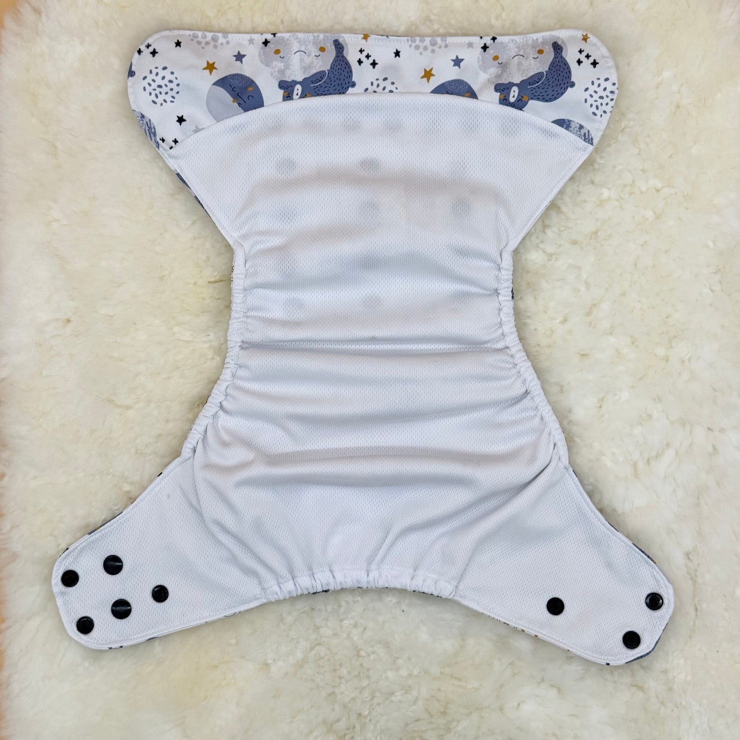Stout House Sleepy Bear Starry Night AWJ Pocket Diaper - Stained