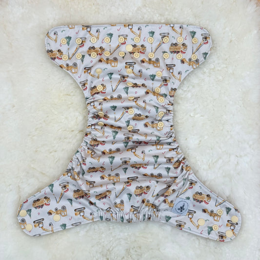 Little Haven Cloth Christmas Construction AWJ Pocket Diaper