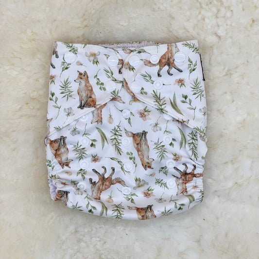 Teddy Tails Floral Fox AWJ Pocket Diaper
