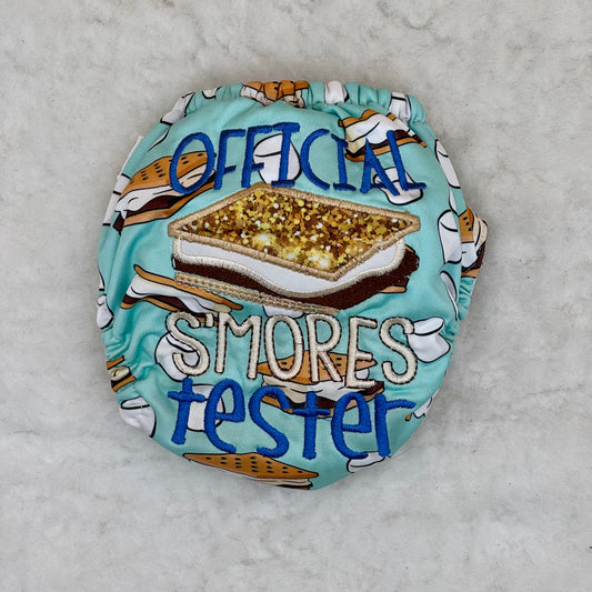 Hello Sweetie Makes Official S’mores Tester Embroidered AWJ Diaper Cover