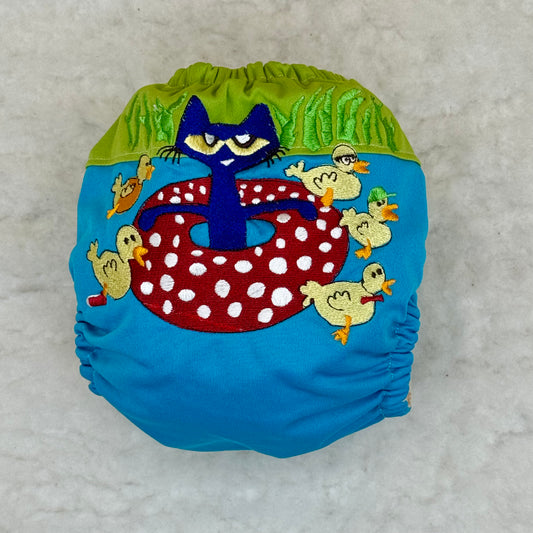 Baby Got Cloth Pete the Cat Ducks Embroidered AWJ Diaper Cover