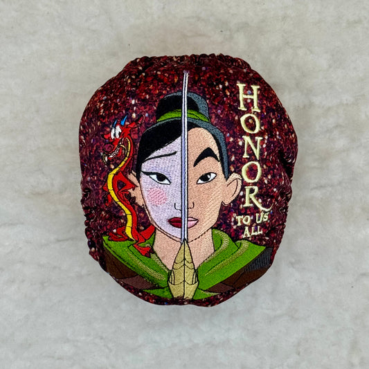 Hello Sweetie Makes Mulan Honor to Us All Embroidered AWJ Diaper Cover