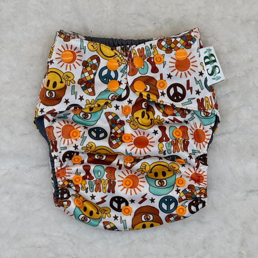 Suga Bums Hipster Smiles AWJ Pocket Diaper